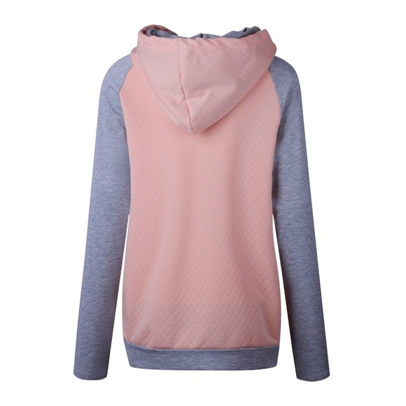 Pink/gray sweater shirt hoodie - Picture 3 of 6